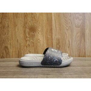 Under Armour Ansa Graphic Slide‎ Sandals Youth Size 12K Gray Black